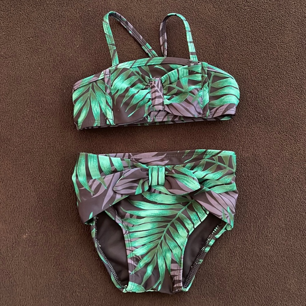 Girls tropical print two piece swim suit - Size 18months